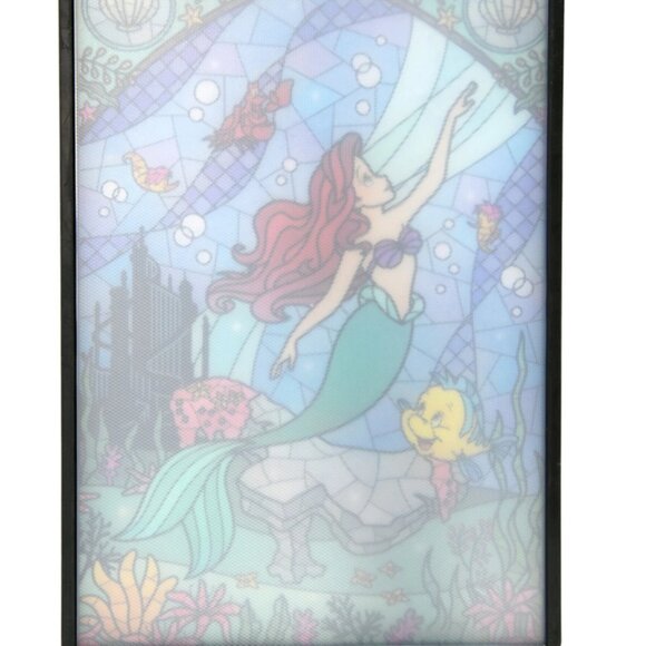 Disney The Little Mermaid Ariel Stained Glass Cutting Board New Sealed Stickers - Picture 1 of 9
